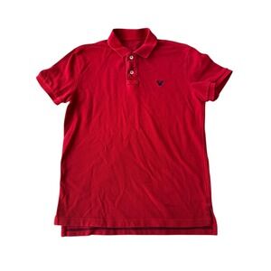 American Eagle Outfitters‎ Red Cotton Short Sleeve Polo Shirt Mens Medium Casual